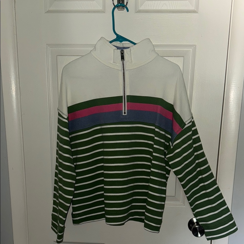 Fat Face Multicolor Striped Half-Zip Turtleneck Sweater